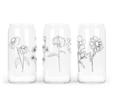 Wildflower Glass Can with a Bamboo Lid