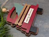 Antique Christmas Tree Truck Ornament - Made in Canada, Handmade Wood