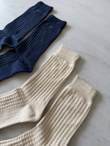 WAFFLE COTTON SOCKS: L/XL