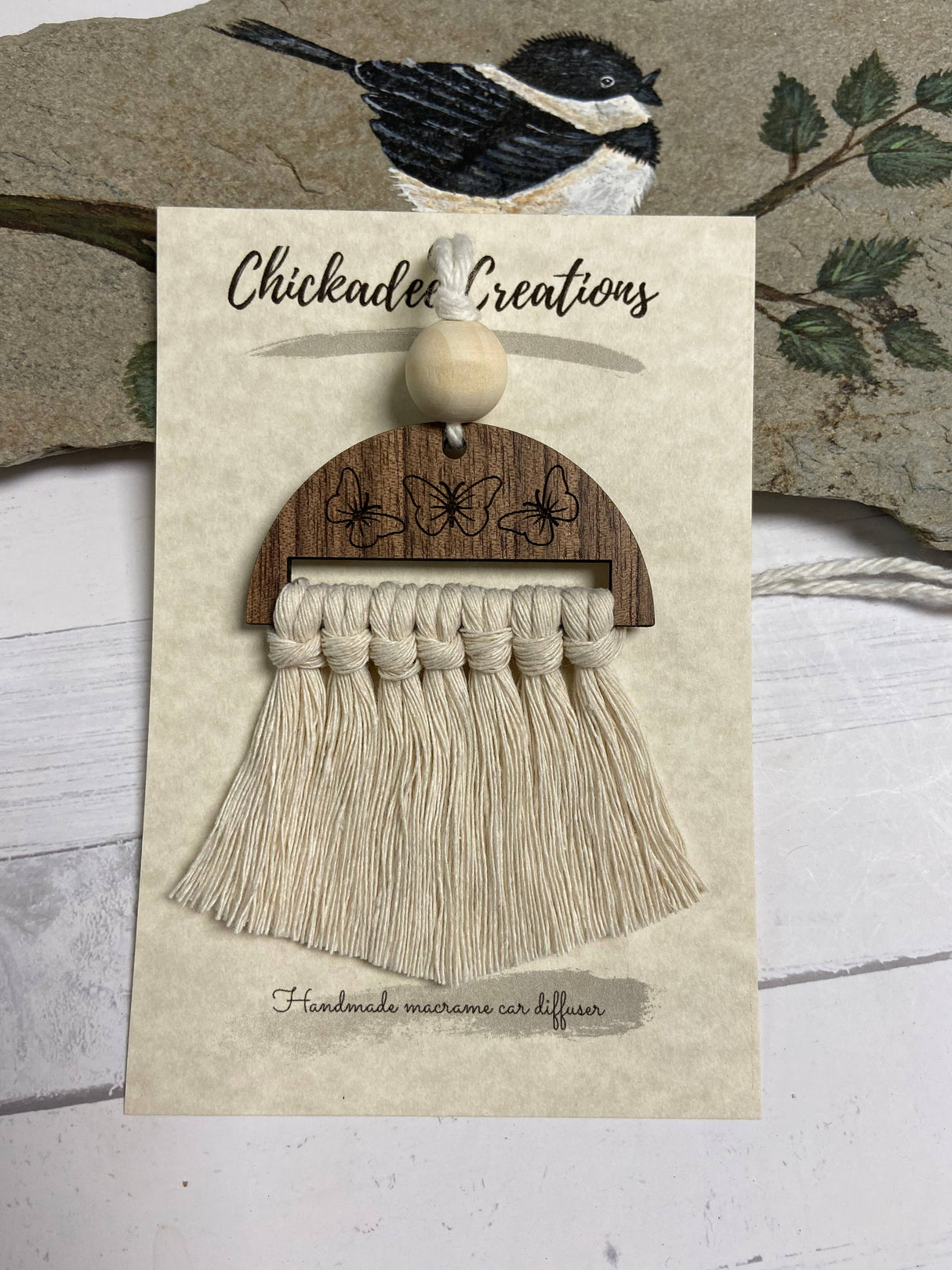 Butterfly Macrame Macrame Essential Oil Car Diffuser Charm
