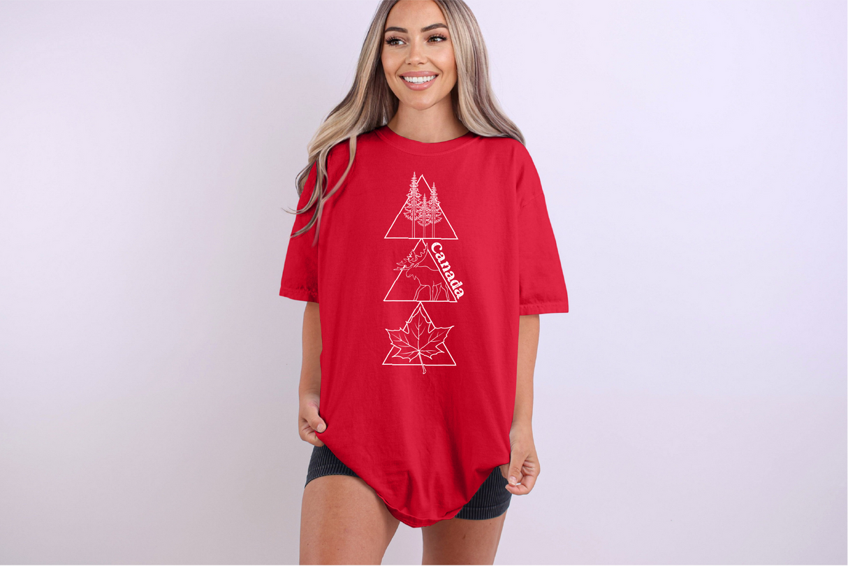 Red Geometric Canada Unisex T-shirt