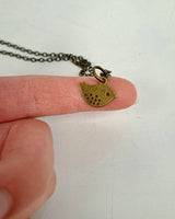 Bird Necklace: Antique Brass
