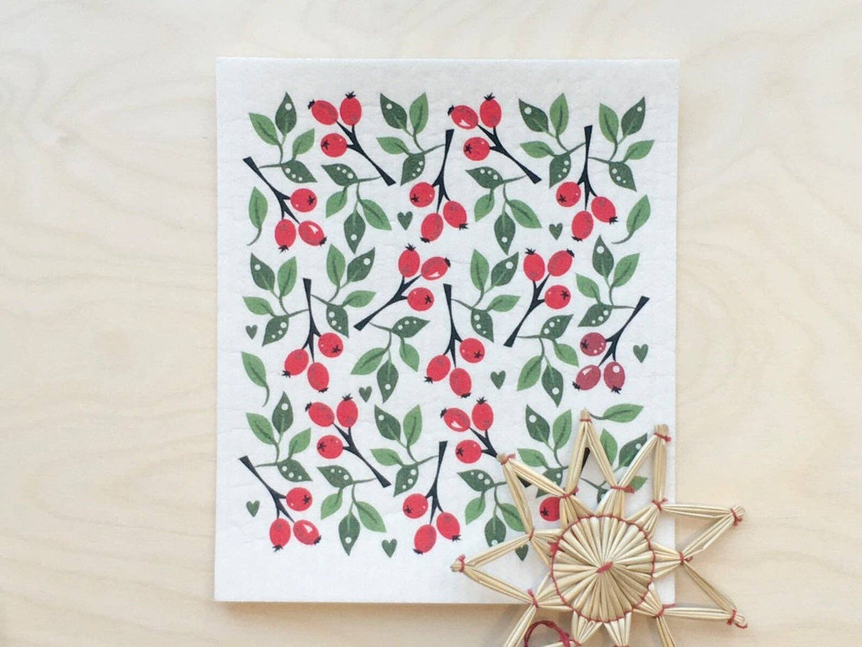 Rose Hips Swedish Dishcloth