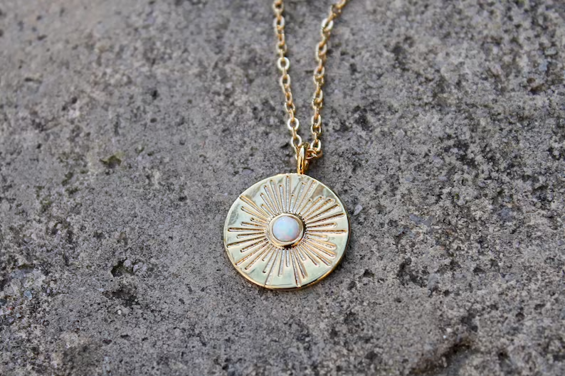 Opal Sunburst Necklace