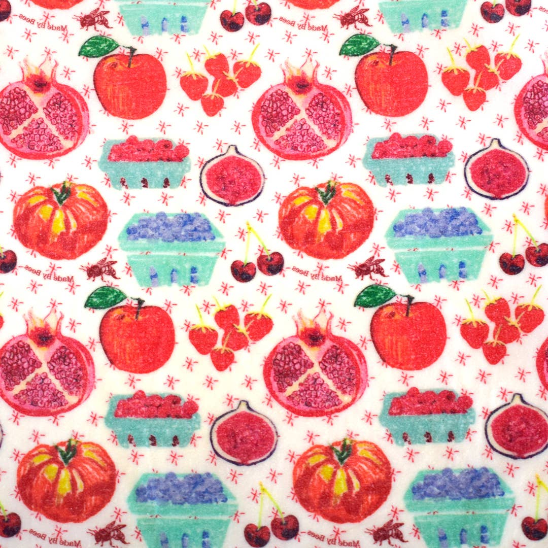 Beeswax Wrap for Food "A Single Medium Wrap": Vintage Veggies