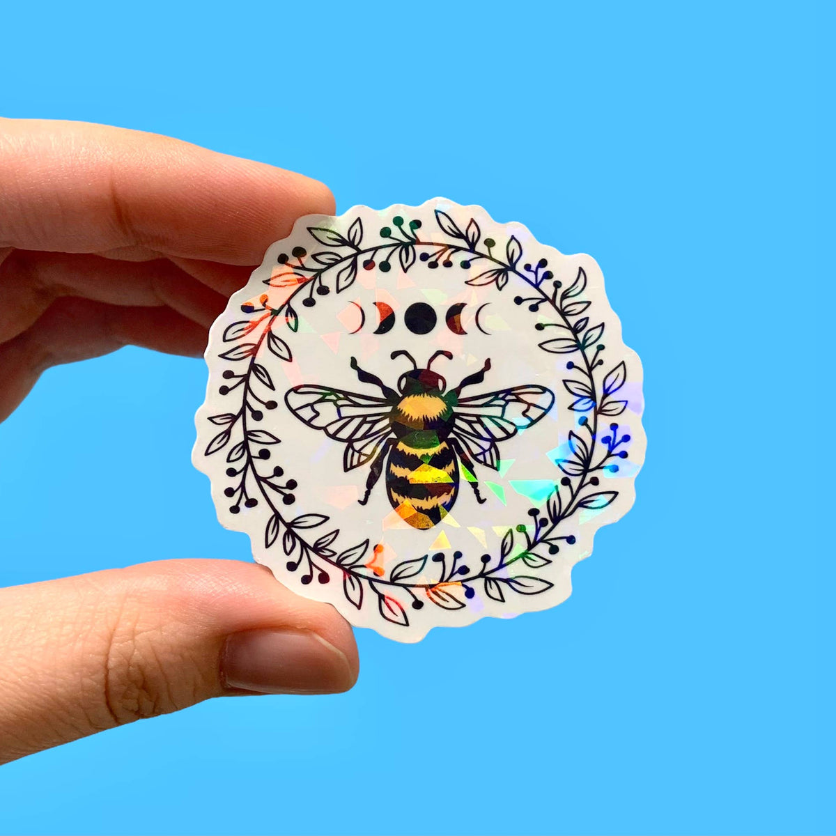 Holographic Bee Moon Phases Sticker – Sweetbriar