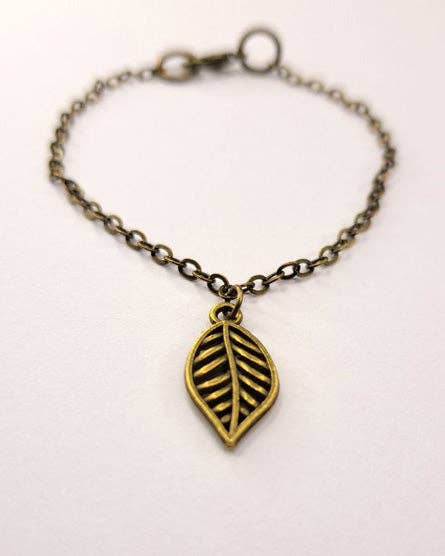 Leaf Bracelet: Antique Brass