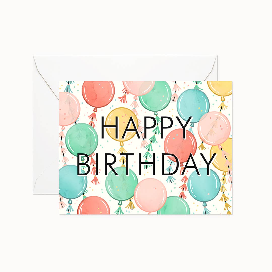 Balloon Birthday Card: Single Card
