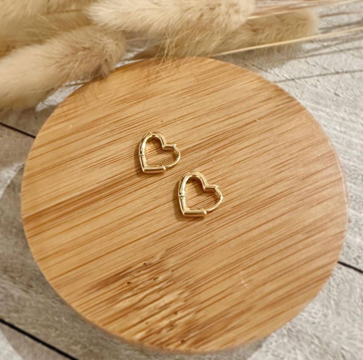 Gold Plated Heart Huggies