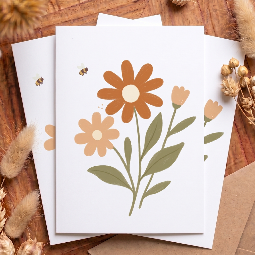 Wild Flower Mini Card | Premium Matte Paper Greeting Card