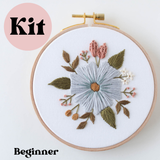Periwinkle Blooms Embroidery Kit - Beginner