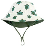 Reversible Organic Cotton Bucket Hats:  Turtles and Camper Green