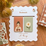 Magnetic Bookmark | Book and Flowers