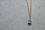 Amazonite Tiny Rectangle Gold Necklace