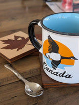 Maple Leaf Wood Inlay Coaster - Made in Canada: Walnut with Maple