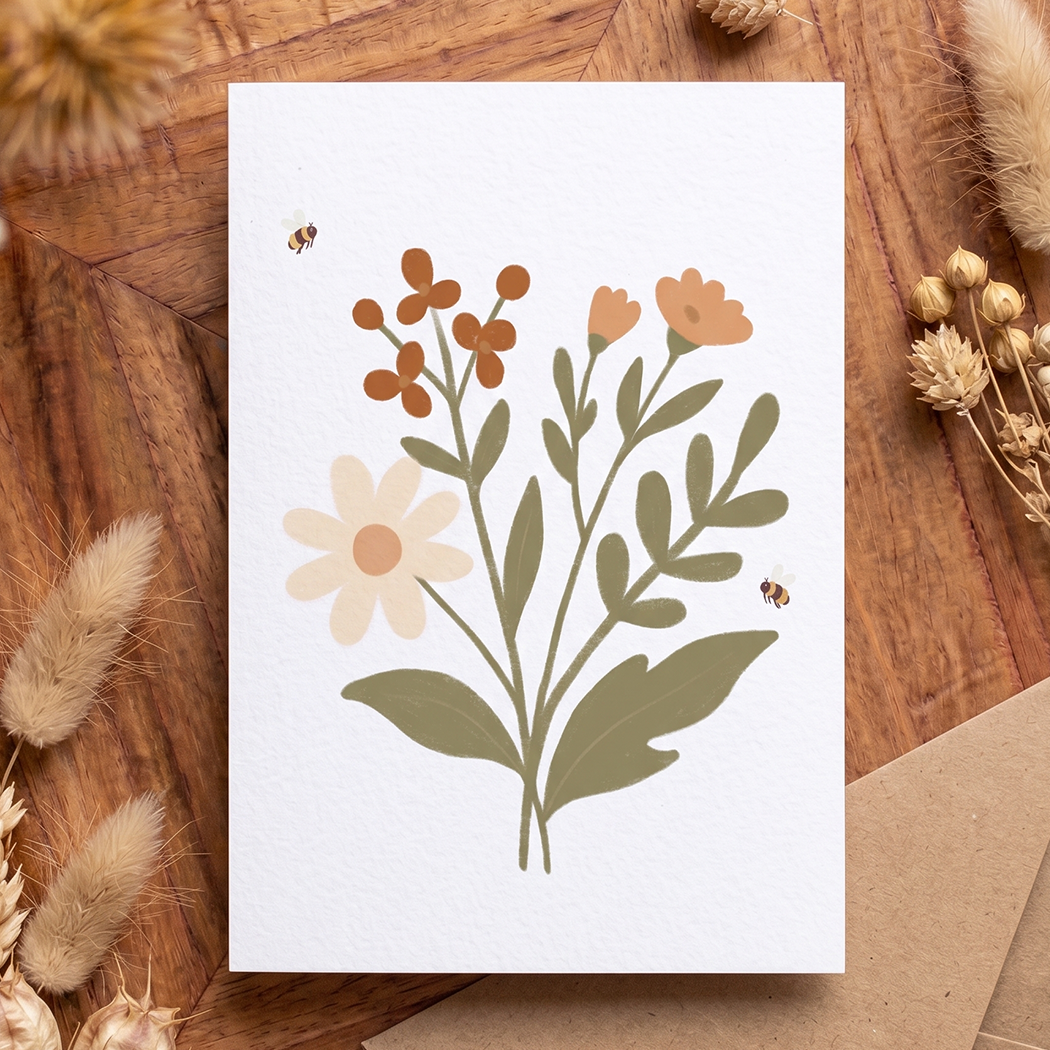 Wild Flower Mini Card | Premium Matte Paper Greeting Card