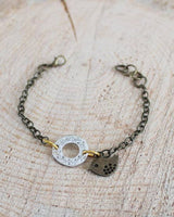 Bird + Circle Mixed Metal Bracelet