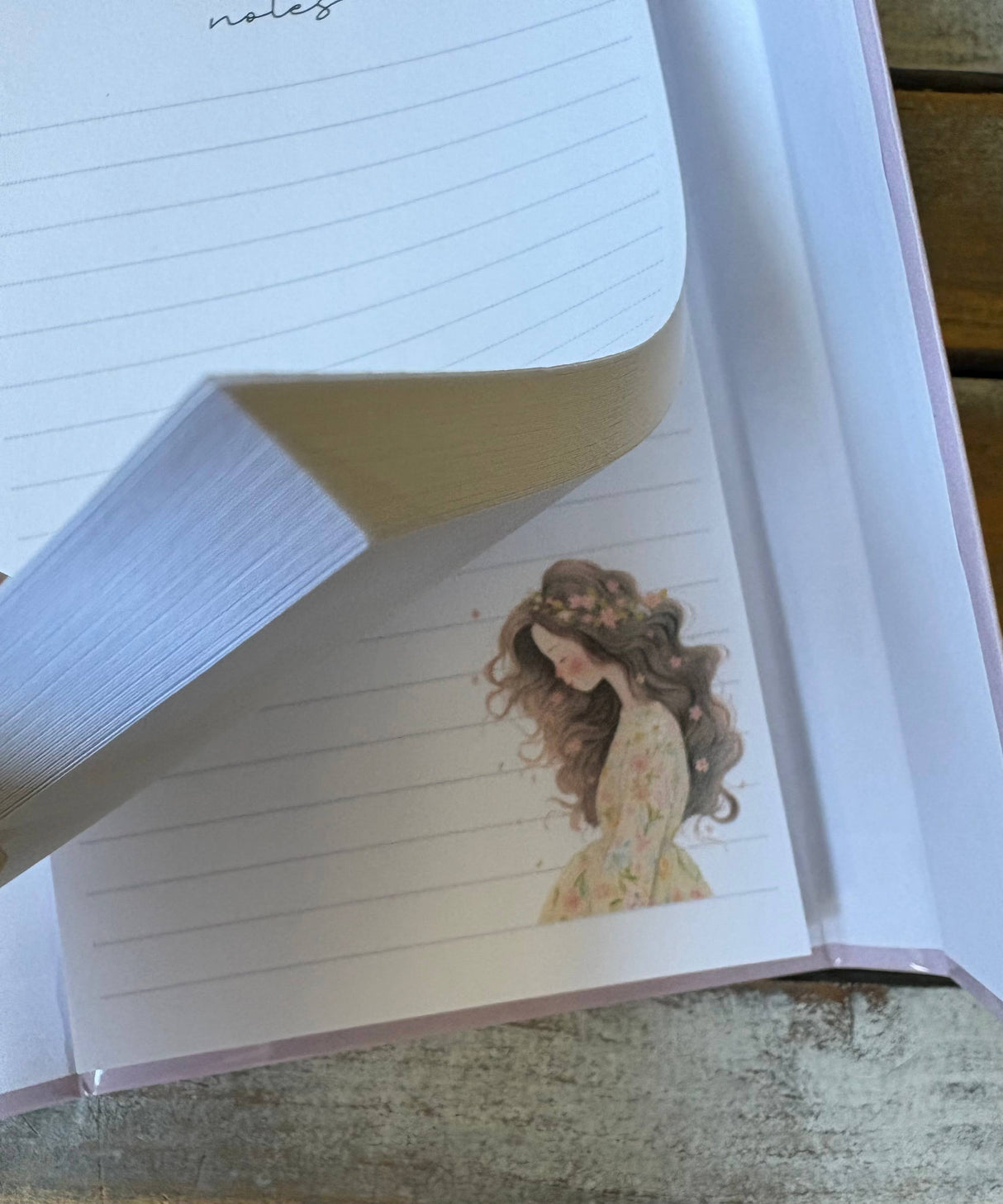Magnetic closure notepad booklet - girl - 100 sheets 