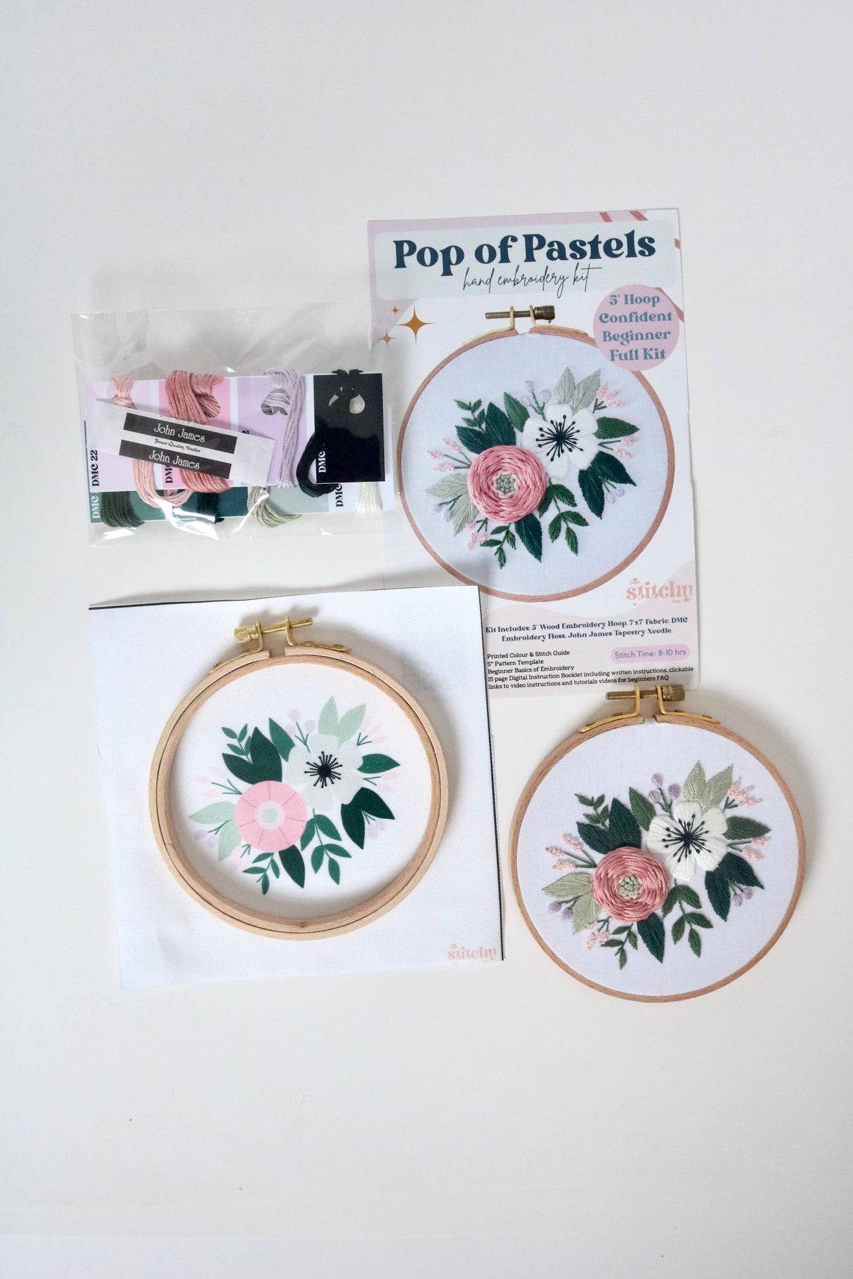 Pop of Pastels Embroidery Kit - Confident Beginner