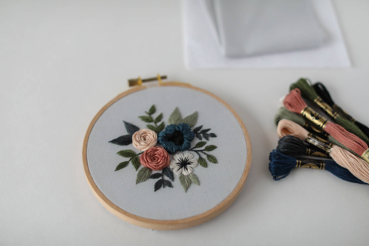 Blue Blossom Embroidery Kit - Confident Beginner