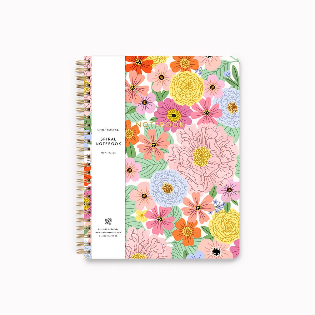 Spiral Notebook - Summer Floral / Dogs