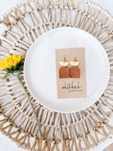 Distressed Leather & Brass Earrings: Raw Brass Hooks