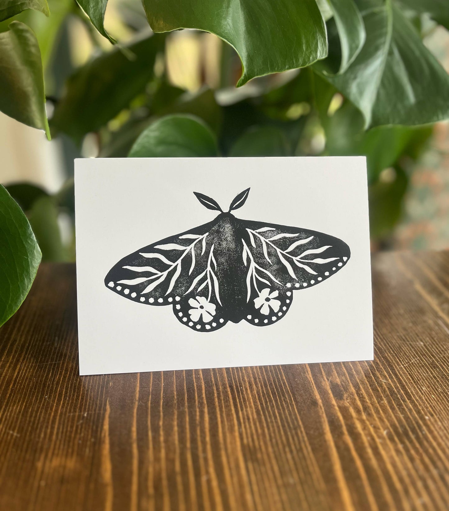 Floral Moth Greeting Card