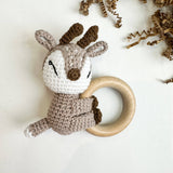 Handmade 100% Cotton Crochet Animal Rattle : Willow Fawn