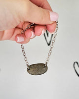 Single Stone Fixed Bracelet: Antique brass