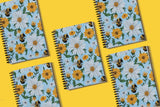 Blue Floral Honeybee Notebook