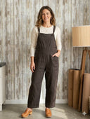 Linen Tie-Front Overalls