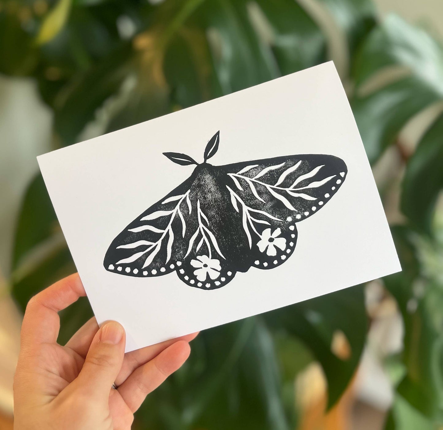 Floral Moth Greeting Card
