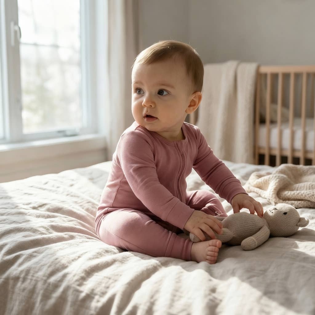 Blush Breeze - Bamboo Baby Romper – Soft Stretch Sleepwear