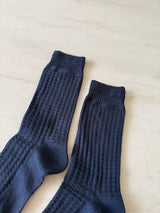 WAFFLE COTTON SOCKS: L/XL
