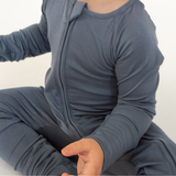 Serenity Blue Bamboo Baby Romper – Soft Stretch Sleepwear