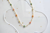 Bright Daisy Flower Pearl Chain Necklace