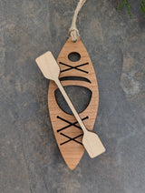Wood Kayak Ornament – Handcrafted Canada Souvenir Christmas