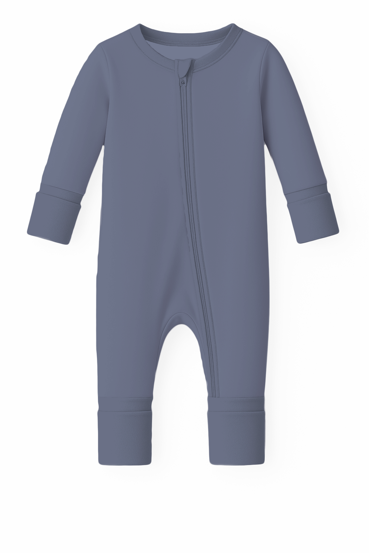 Serenity Blue Bamboo Baby Romper – Soft Stretch Sleepwear