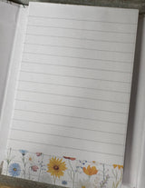 Magnetic closure notepad booklet - floral - 100 sheets 