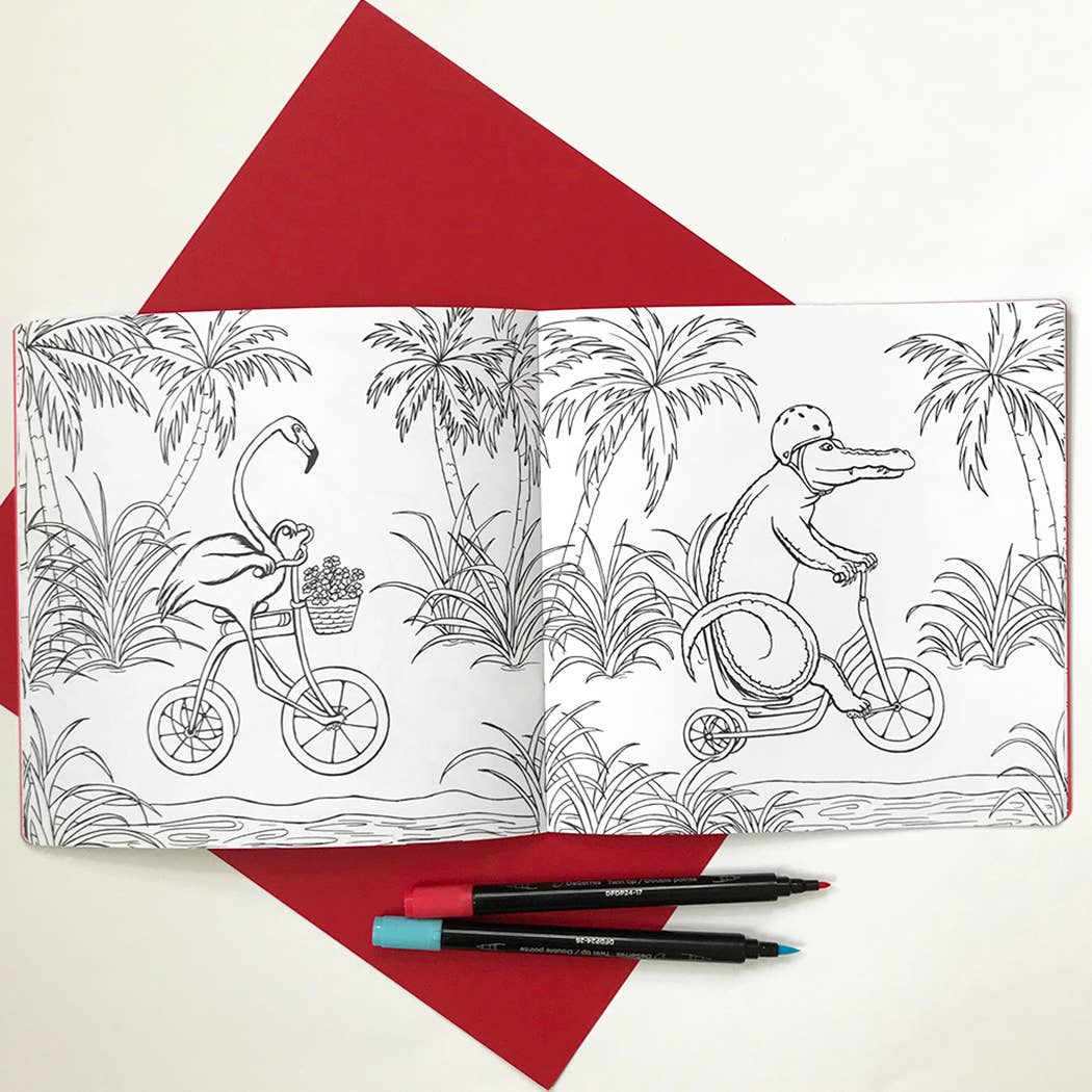 Animals on Bikes From the Jungle to the Sea Coloring Book