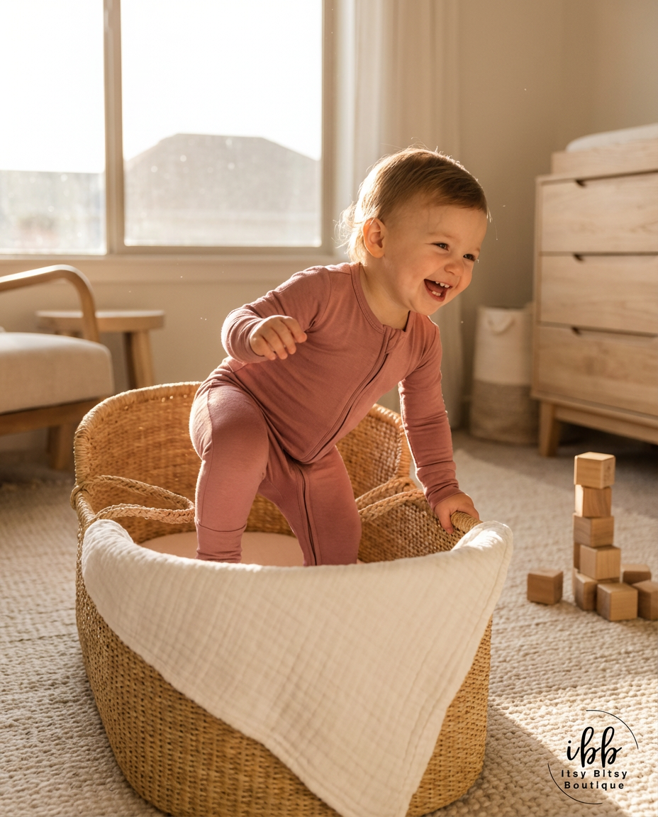 Blush Breeze - Bamboo Baby Romper – Soft Stretch Sleepwear