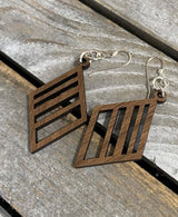 Walnut Wood Earrings - Geometric